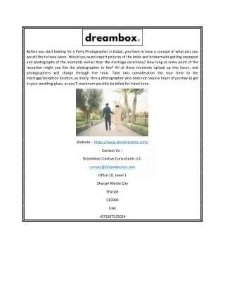 photographer in dubai | Dreamboxme.com