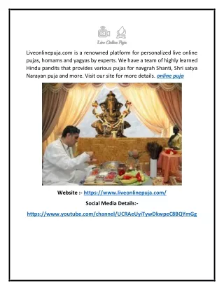 Online Puja | Liveonlinepuja.com