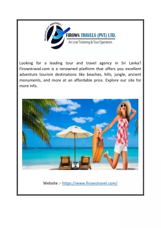 Leading Travel Agency in Sri Lanka | Firowstravel.com