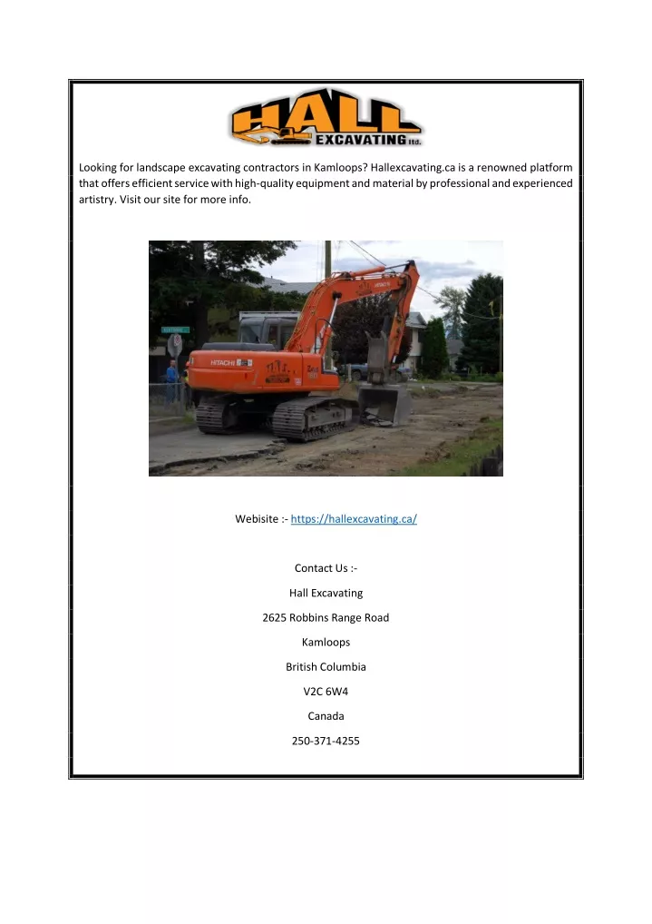looking for landscape excavating contractors