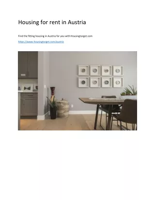 housing for rent in austria