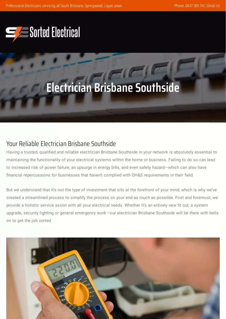 professional electricians servicing all south