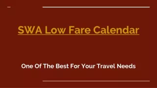 swa low fare calendar