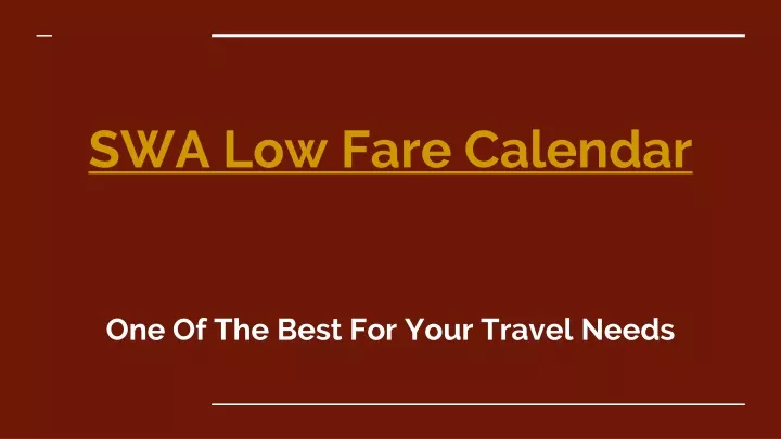 swa low fare calendar