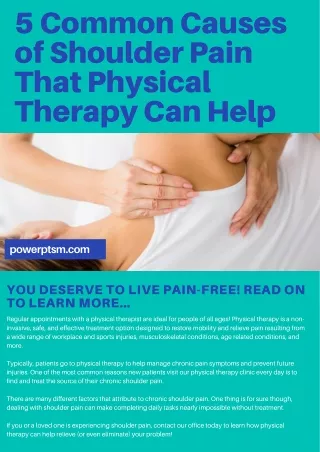5 Common Causes of Shoulder Pain That Physical Therapy Can Help