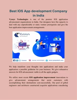 best ios app development company in india vyosys