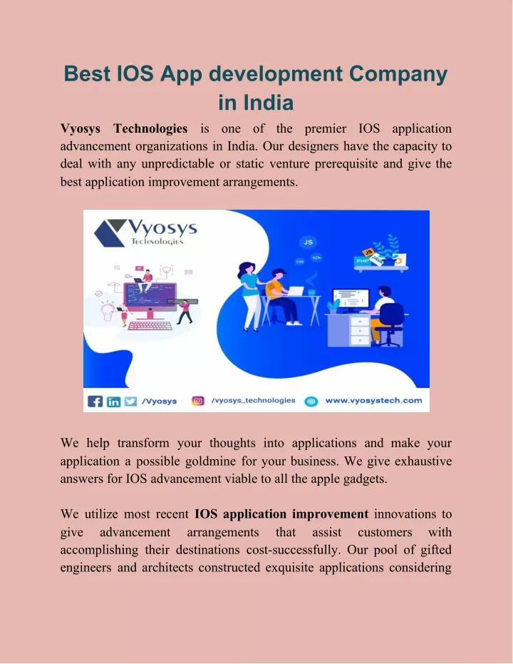 best ios app development company in india vyosys