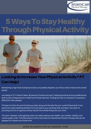 Understanding the Importance of Getting Active