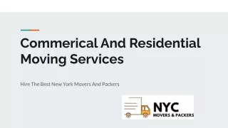 Commerical And Residential Moving Services