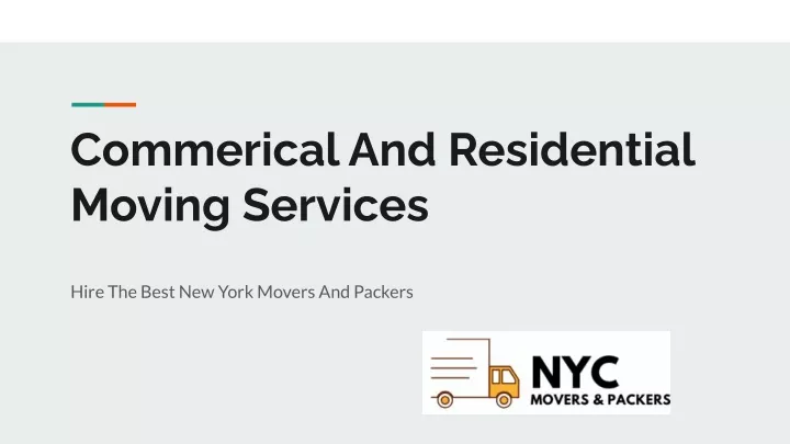 commerical and residential moving services