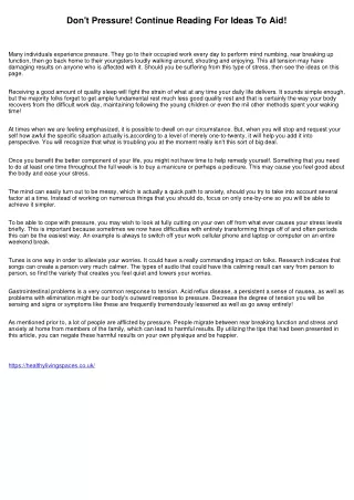 don t pressure continue reading for ideas to aid