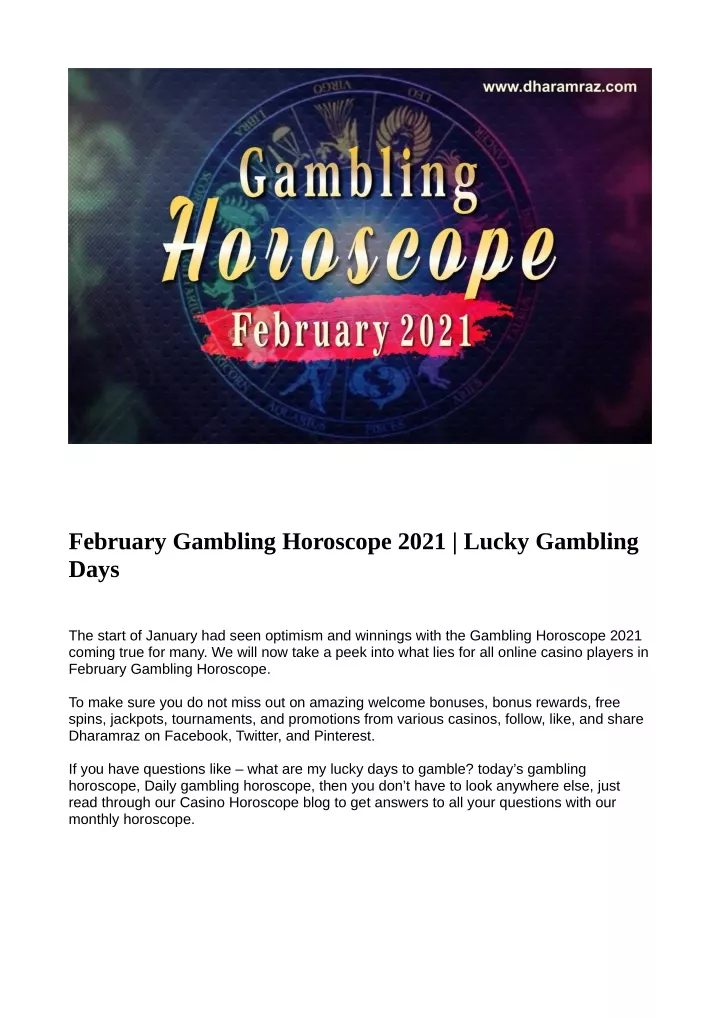 february gambling horoscope 2021 lucky gambling