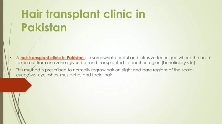 h air transplant clinic in pakistan