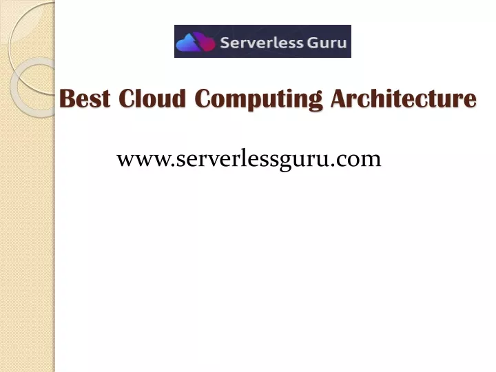 best cloud computing architecture