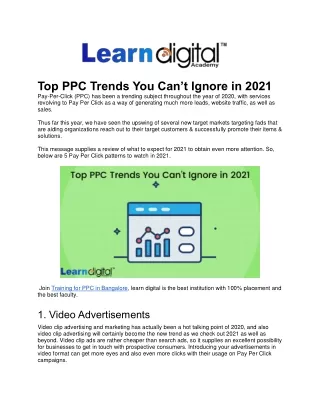 Top PPC Trends You Can’t Ignore in 2021