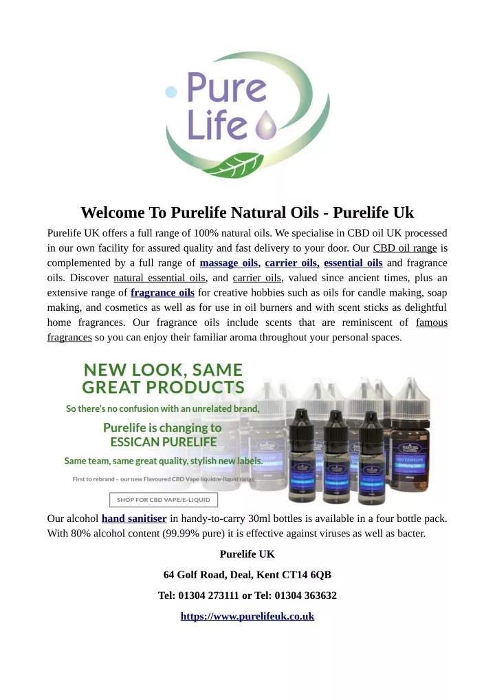 welcome to purelife natural oils purelife
