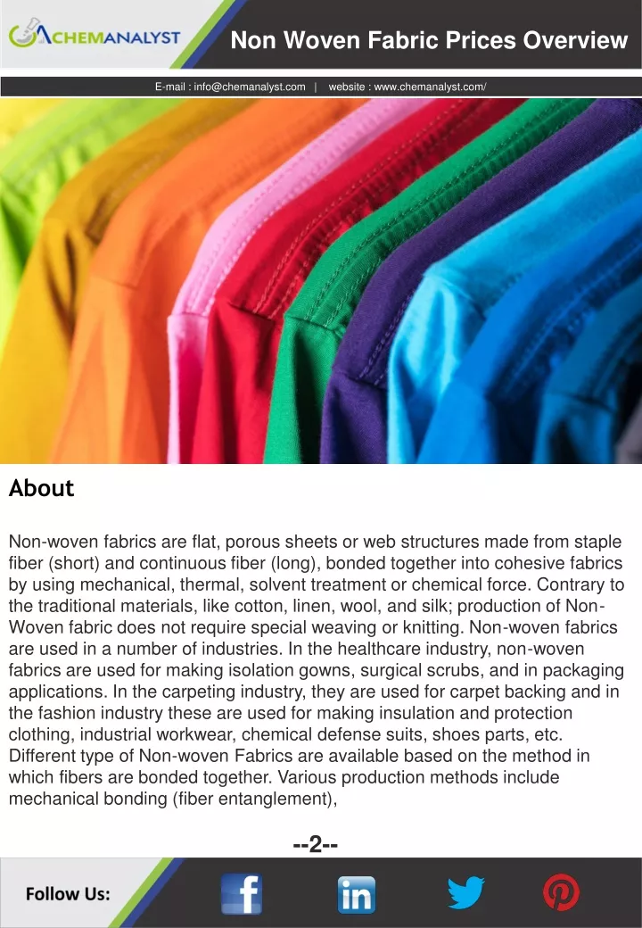 non woven fabric prices overview