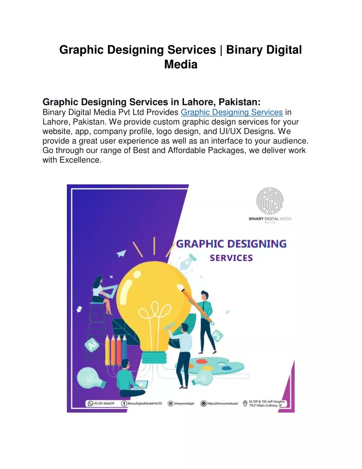 graphic designing services binary digital media