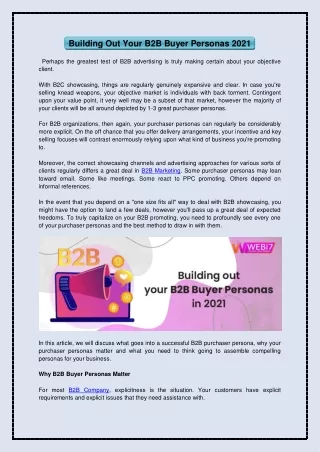 building out your b2b buyer personas 2021