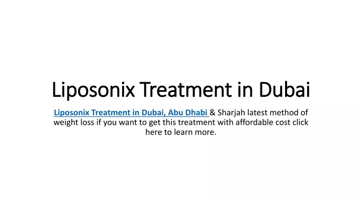 liposonix treatment in dubai