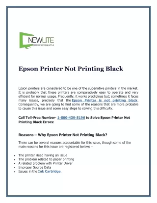 epson printer not printing black epson printers