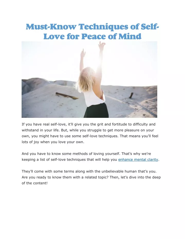 must know techniques of self love for peace