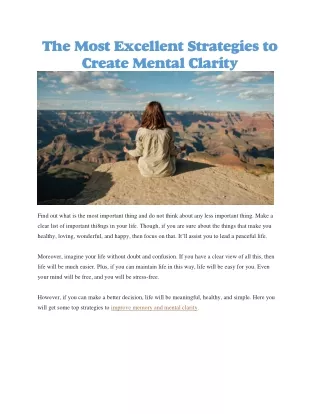 Improve memory and mental clarity