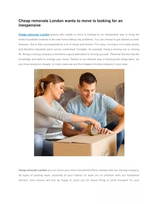 cheap removals london wants to move is looking