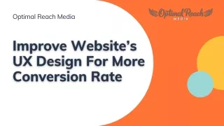 Improve Website’s UX Design For Best Conversion Rate