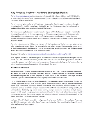 key revenue pockets hardware encryption market