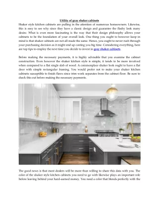 utility of gray shaker cabinets