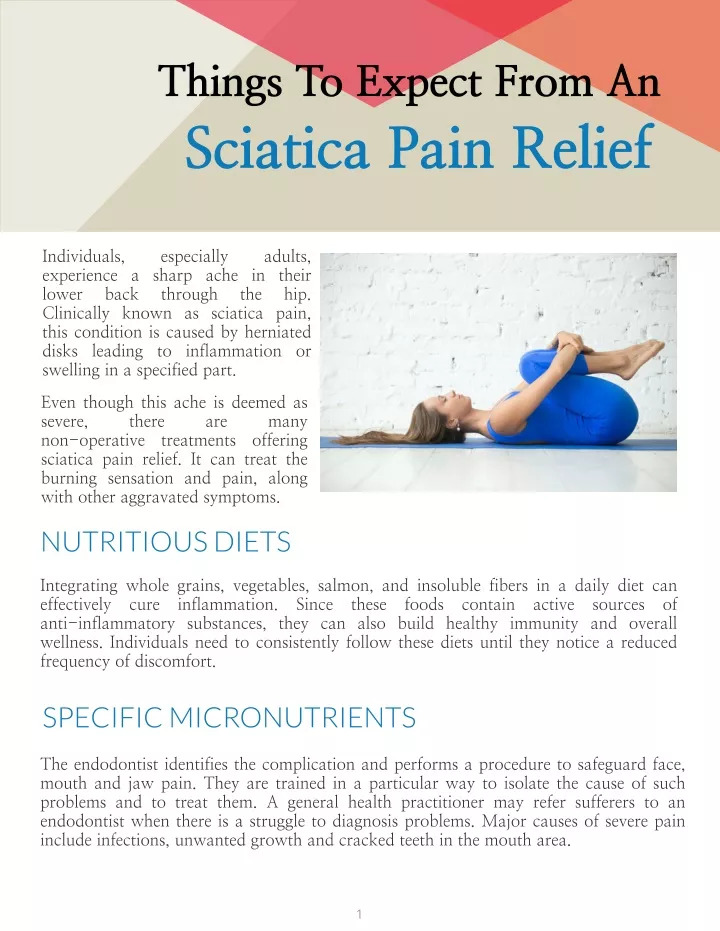 things to expect from an sciatica pain relief