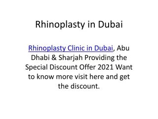 rhinoplasty in dubai