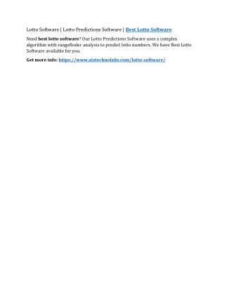lotto software lotto predictions software best