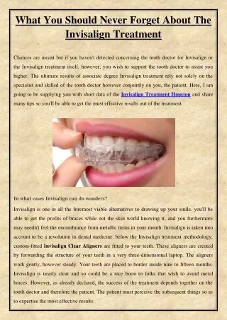 what you should never forget about the invisalign