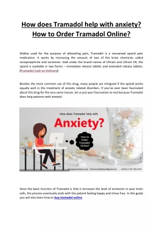 How to Order Tramadol Online?