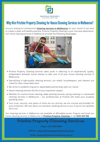 why hire pristine property cleaning for house