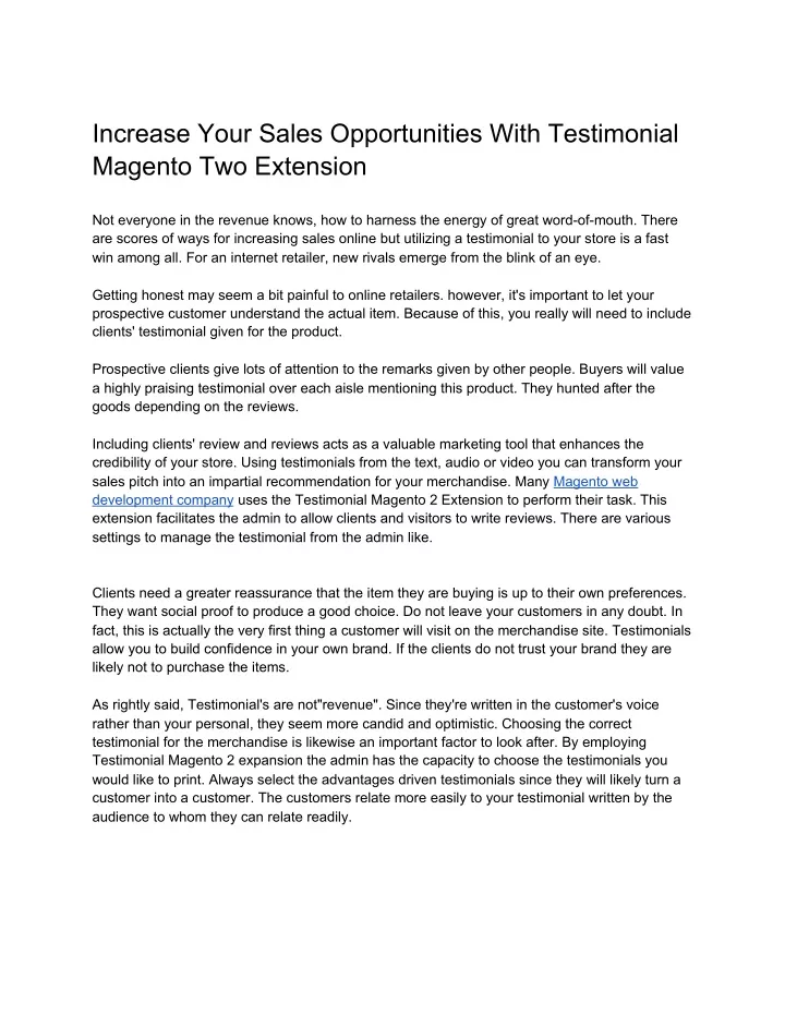increase your sales opportunities with