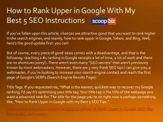 how to rank upper in google with my best