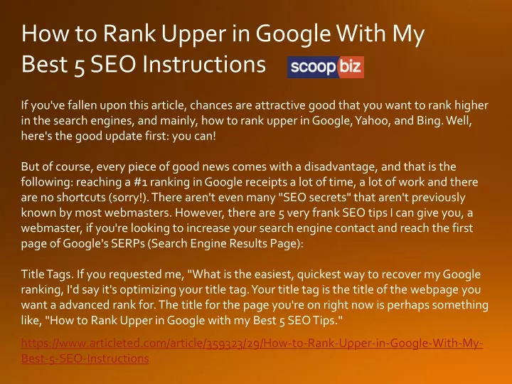 how to rank upper in google with my best