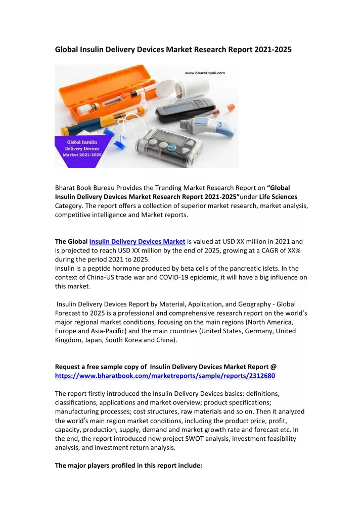 global insulin delivery devices market research