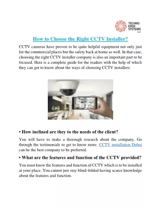 how to choose the right cctv installer