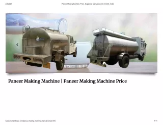 Paneer Making Machine Manufacturers