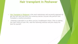 hair transplant in peshawar