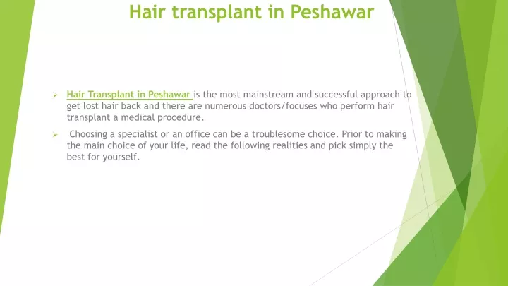 h air transplant in p eshawar