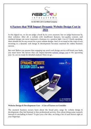6 factors that will impact dynamic website design