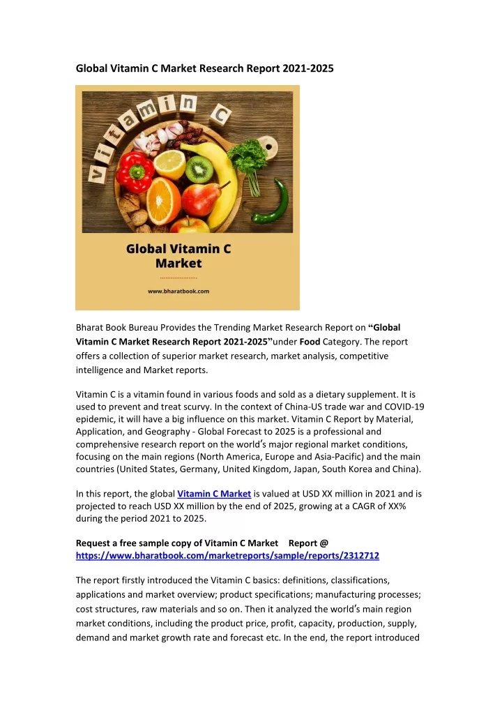 global vitamin c market research report 2021 2025