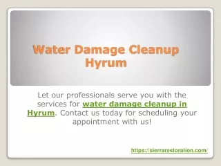 Water Damage Cleanup Hyrum