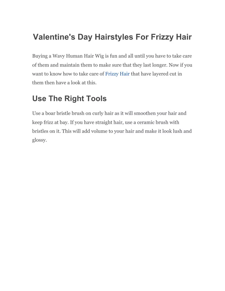 valentine s day hairstyles for frizzy hair