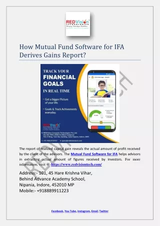 how mutual fund software for ifa derives gains